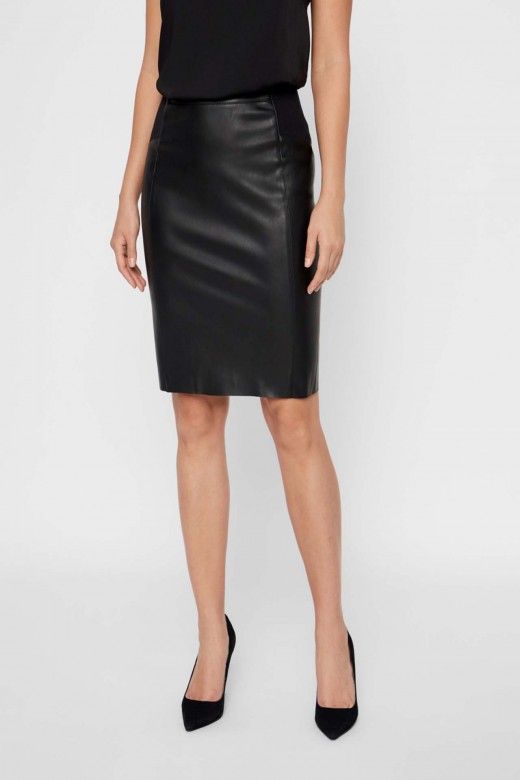 SAIA MULHER BUTTERSIA FAUX LEATHER VERO MODA SAIA MULHER BUTTERSIA FAUX LEATHER VERO MODA