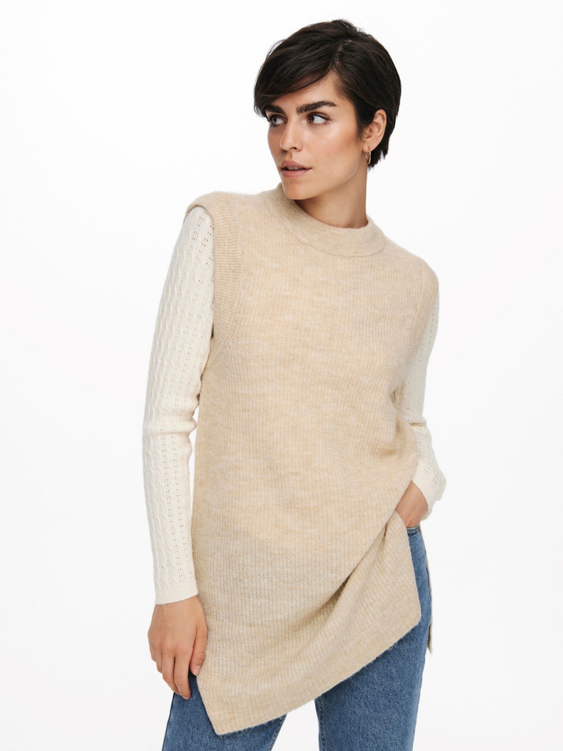 Colete longo em Malha Karinna Only