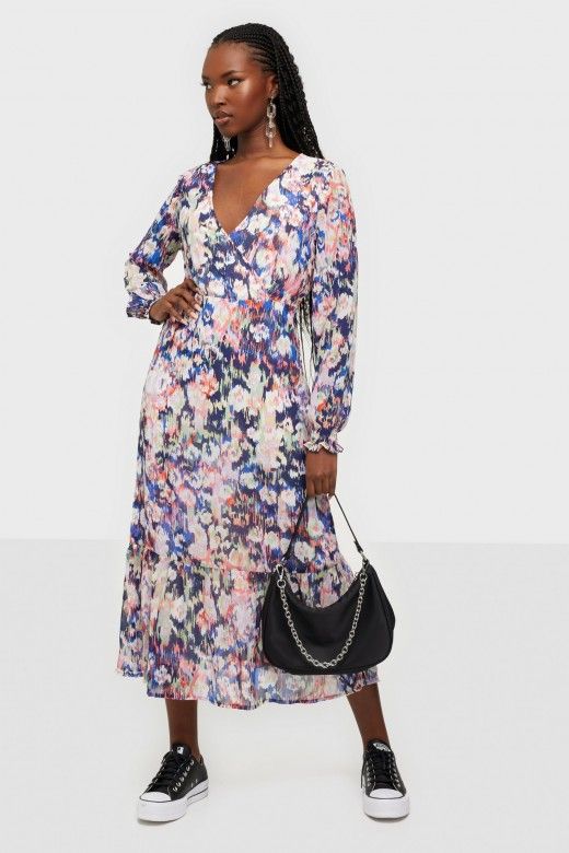 VESTIDO MULHER ZOE MIDI FLORAL ONLY VESTIDO MULHER ZOE MIDI FLORAL ONLY