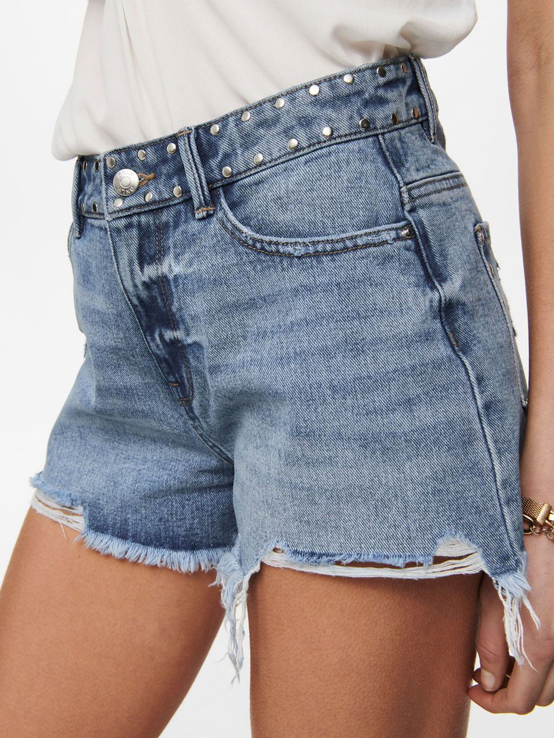CALÇÃO MULHER JEANS PACY HW STUDDED ONLY