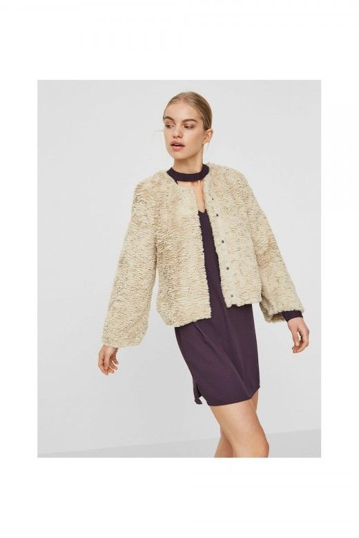 Casaco VERO MODA ASTRAKAM Pelo Curto Casaco VERO MODA ASTRAKAM Pelo Curto