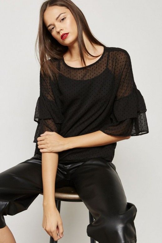 Top VERO MODA FLOCKS 2/4 Frill Top VERO MODA FLOCKS 2/4 Frill