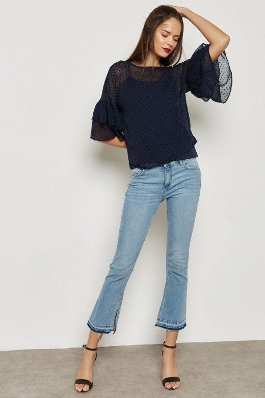 Top VERO MODA FLOCKS 2/4 Frill Top VERO MODA FLOCKS 2/4 Frill