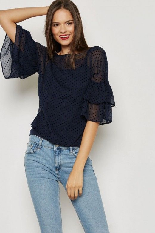 Top VERO MODA FLOCKS 2/4 Frill Top VERO MODA FLOCKS 2/4 Frill
