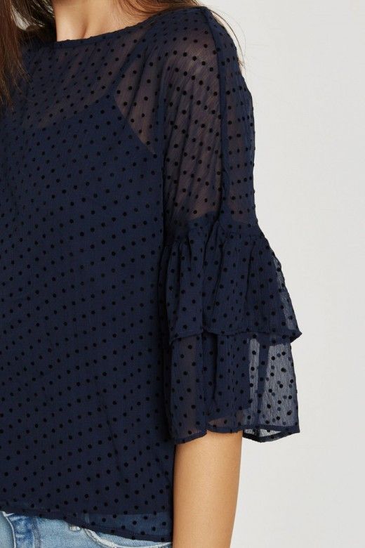 Top VERO MODA FLOCKS 2/4 Frill Top VERO MODA FLOCKS 2/4 Frill