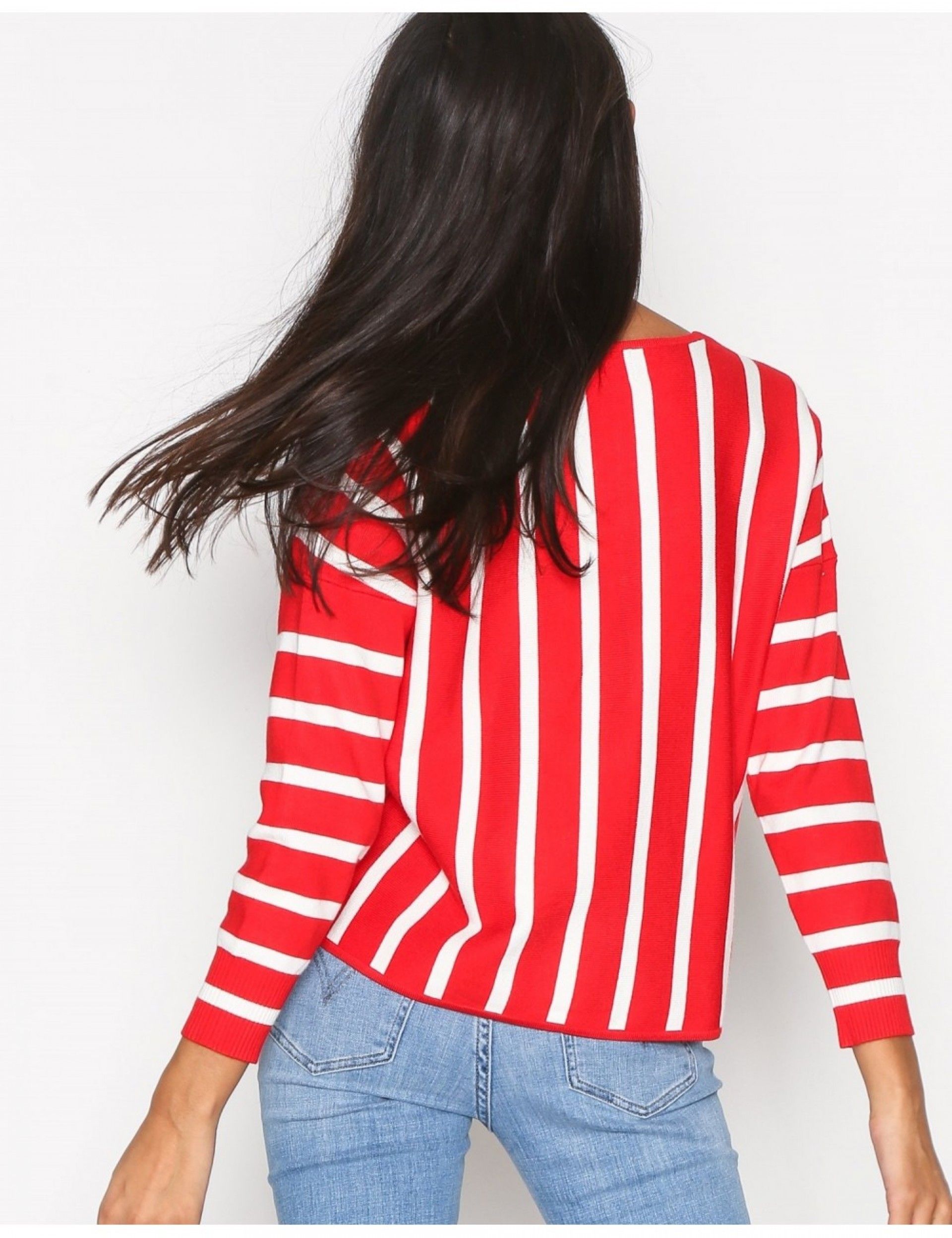 Pullover Mulher AYA 7/8 V Riscas ONLY