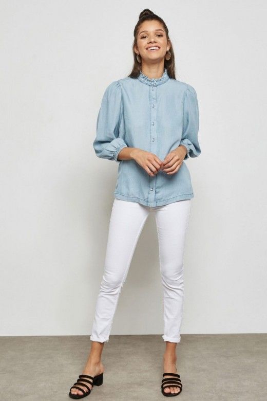 Blusa Mulher LUELLA 3/4 Tencel Jeans ONLY