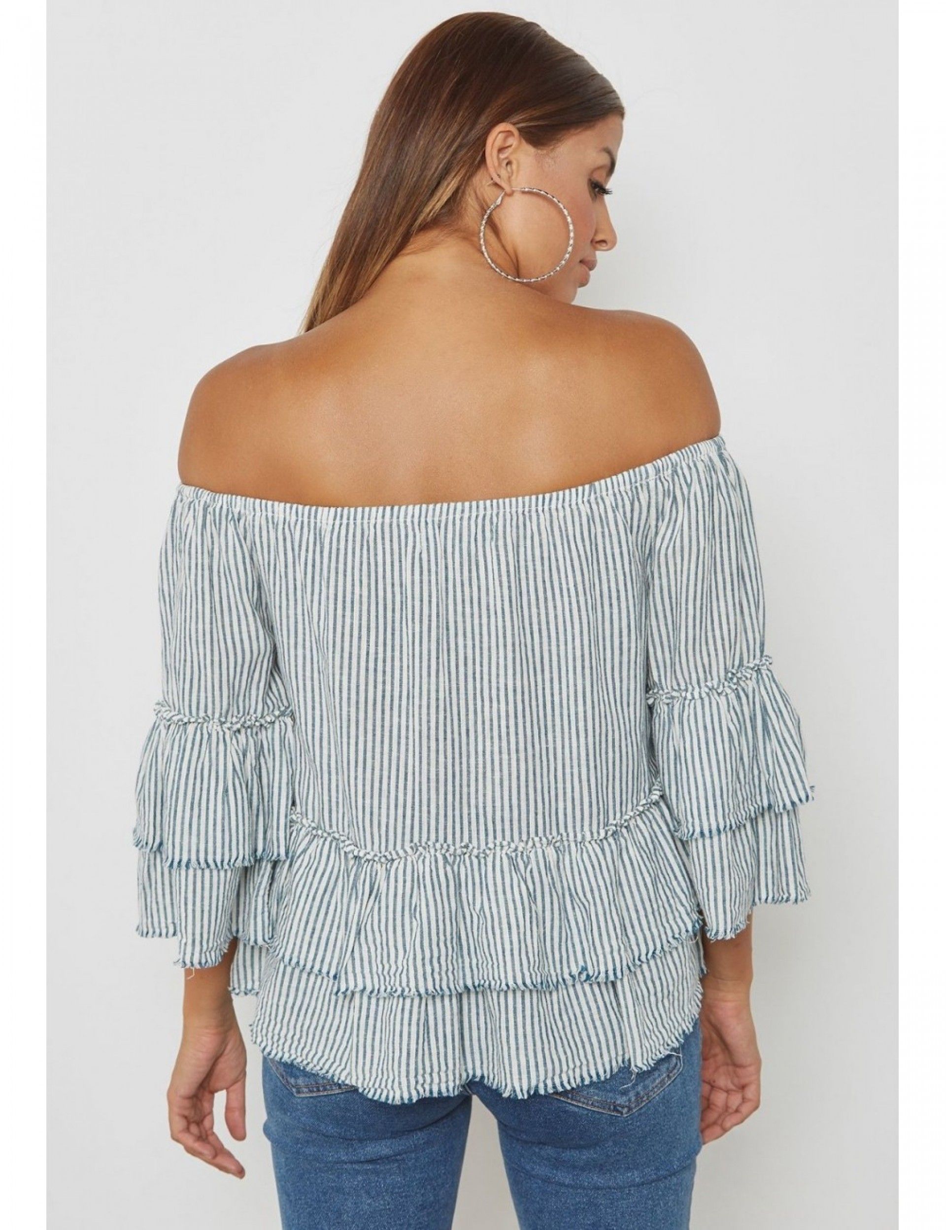 BLUSA MULHER CECILIA 3/4OFFSDHOULD ONLY