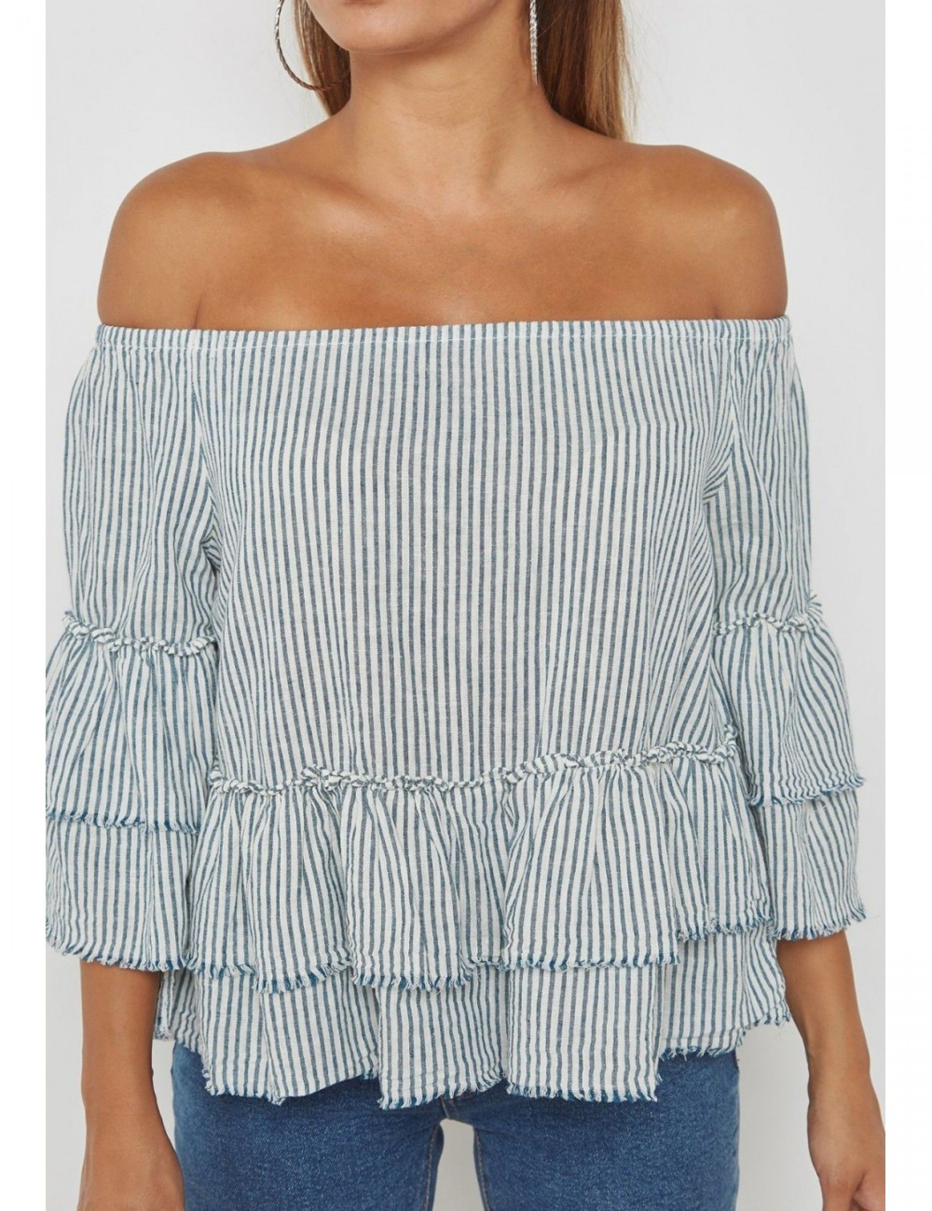 BLUSA MULHER CECILIA 3/4OFFSDHOULD ONLY