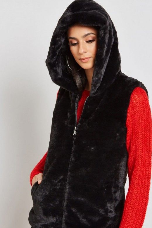 Colete Mulher VIDA Faux Fur Hooded ONLY Colete Mulher VIDA Faux Fur Hooded ONLY