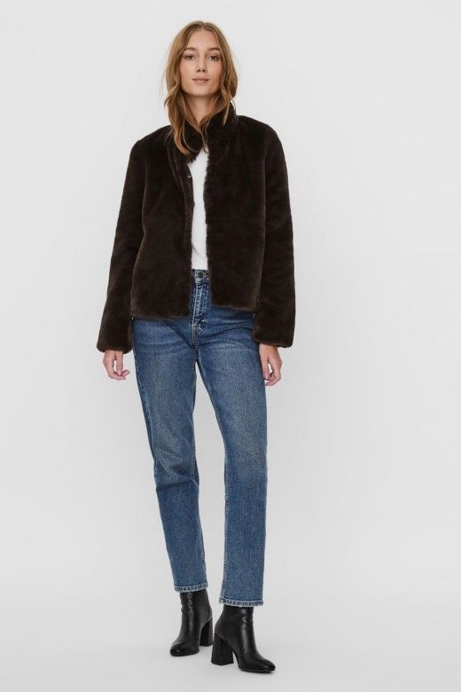 Casaco Mulher THEA FAUX FUR Curto VERO MODA Casaco Mulher THEA FAUX FUR Curto VERO MODA