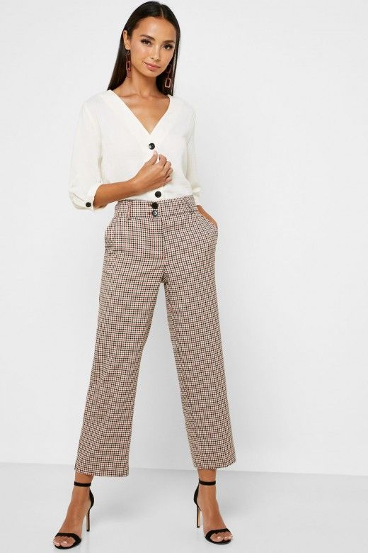 Calça Mulher BEA MID CHECK ONLY Calça Mulher BEA MID CHECK ONLY