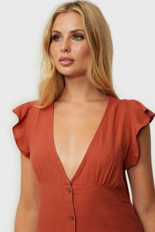 Vestido Mulher BECCA BUTTON MIDI ONLY Vestido Mulher BECCA BUTTON MIDI ONLY