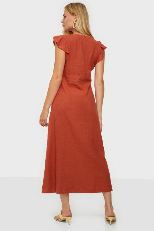 Vestido Mulher BECCA BUTTON MIDI ONLY Vestido Mulher BECCA BUTTON MIDI ONLY
