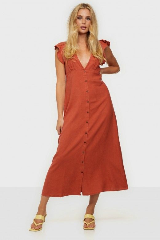 Vestido Mulher BECCA BUTTON MIDI ONLY Vestido Mulher BECCA BUTTON MIDI ONLY