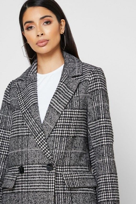 Casaco Mulher WOOL NEWSELENA CHECK ONLY Casaco Mulher WOOL NEWSELENA CHECK ONLY