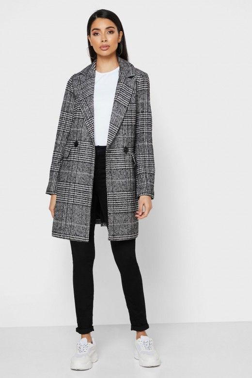 Casaco Mulher WOOL NEWSELENA CHECK ONLY Casaco Mulher WOOL NEWSELENA CHECK ONLY