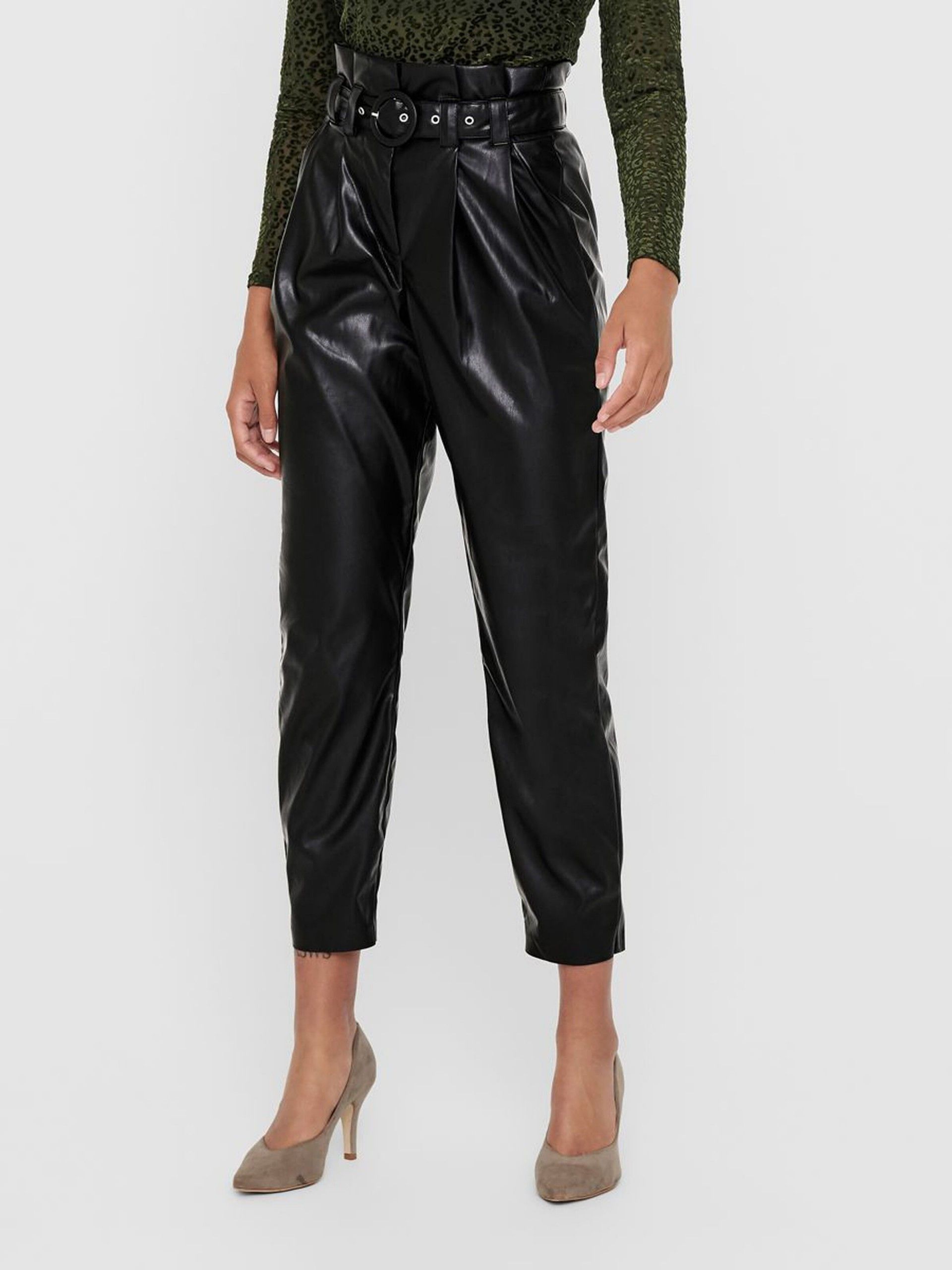 Calça Mulher DANA FAUX LEATHER PAPERBAG ONLY