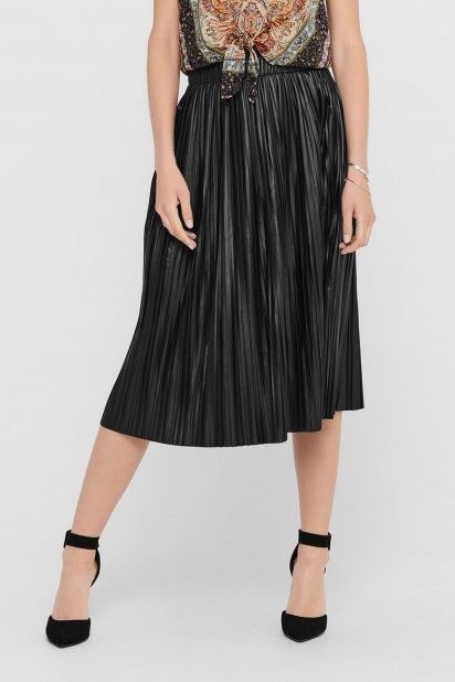 Saia Mulher MIE FAUX LEATHER PLISSE ONLY
