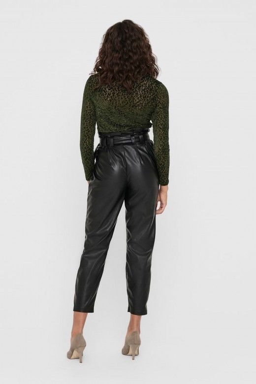 Calça Mulher DANA FAUX LEATHER PAPERBAG ONLY