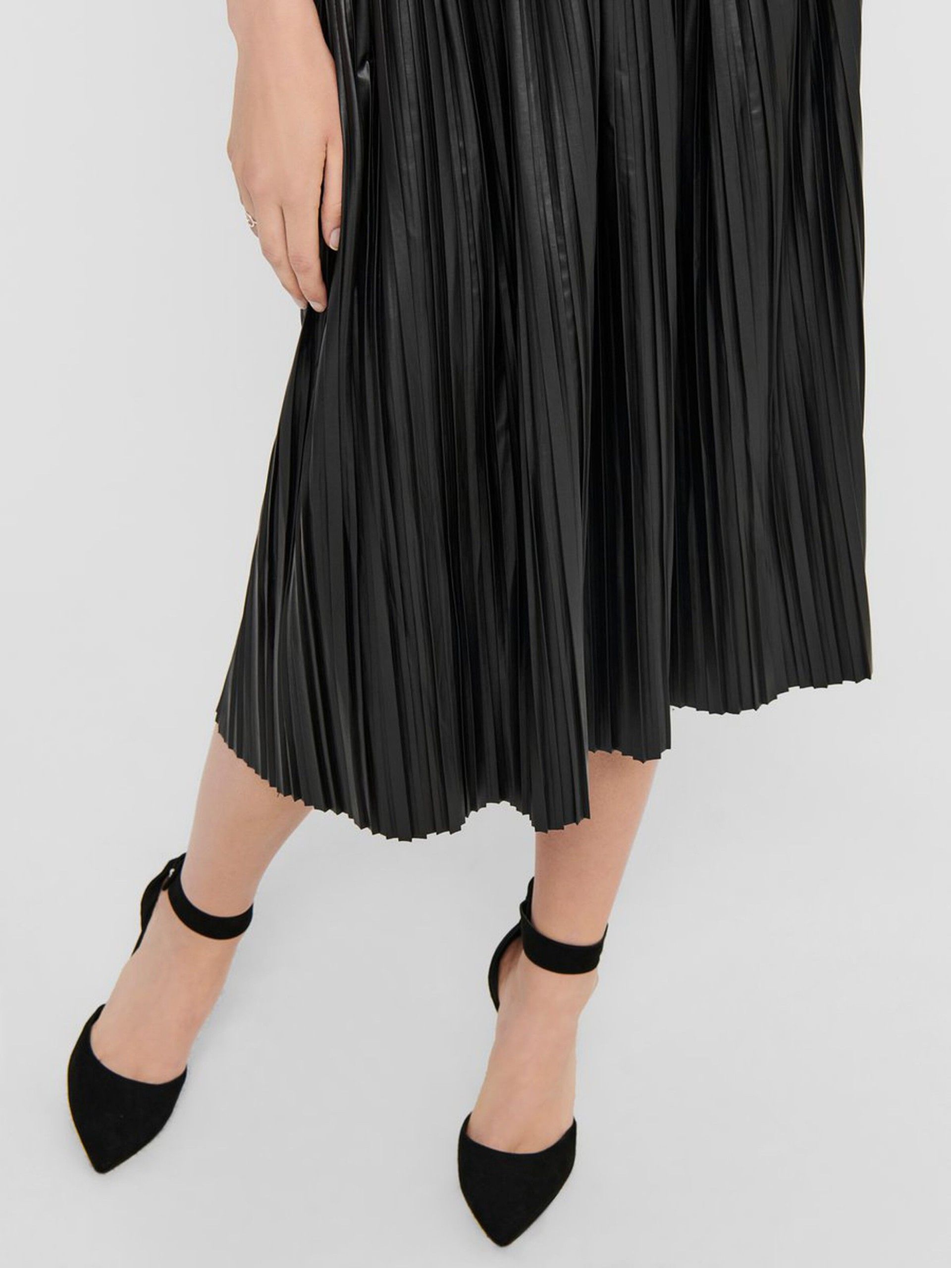 Saia Mulher MIE FAUX LEATHER PLISSE ONLY