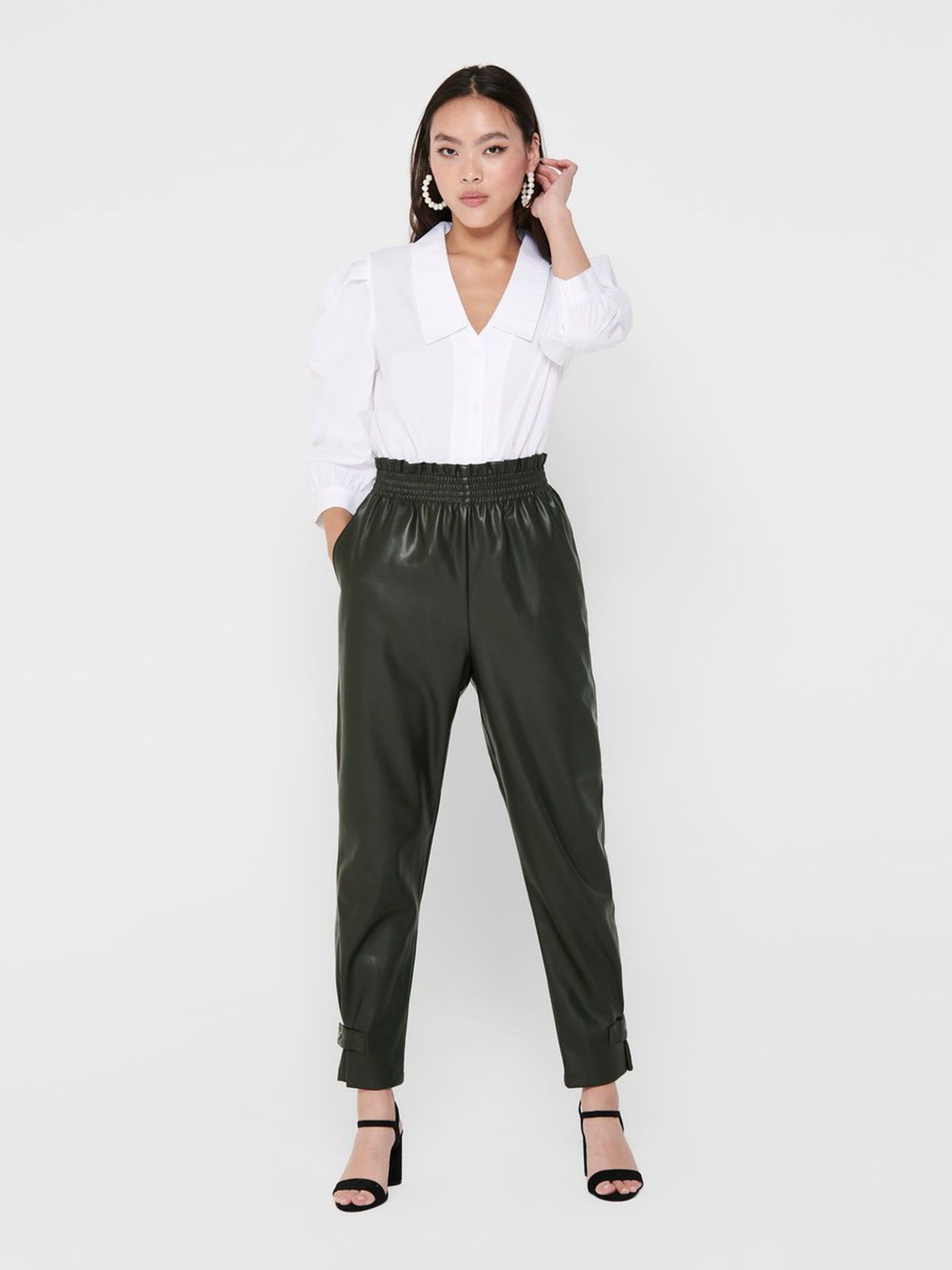 Calça Mulher DAVINA FAUX LEATHER ONLY