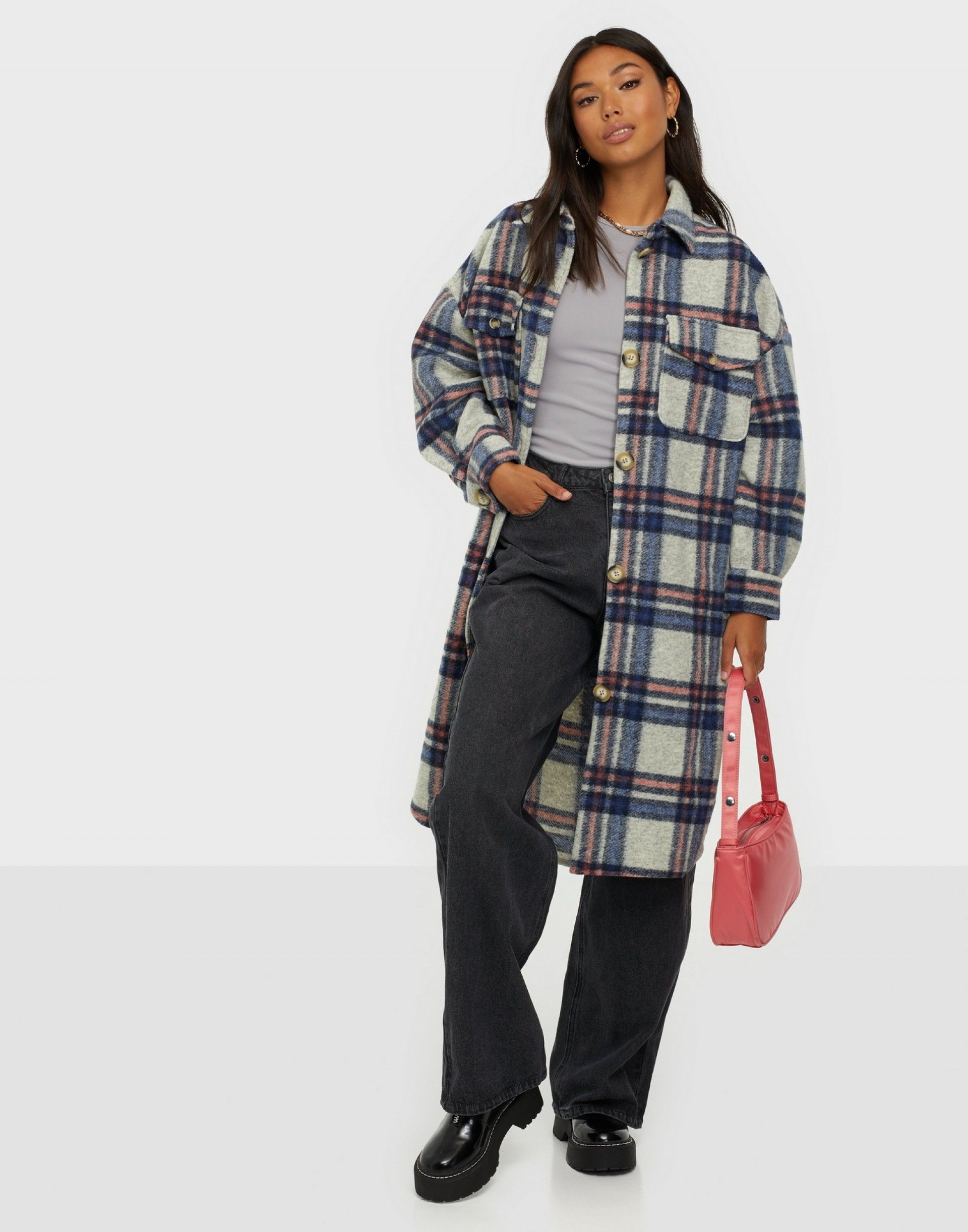 Casaco Mulher LOU-LOU CHECK LONG ONLY