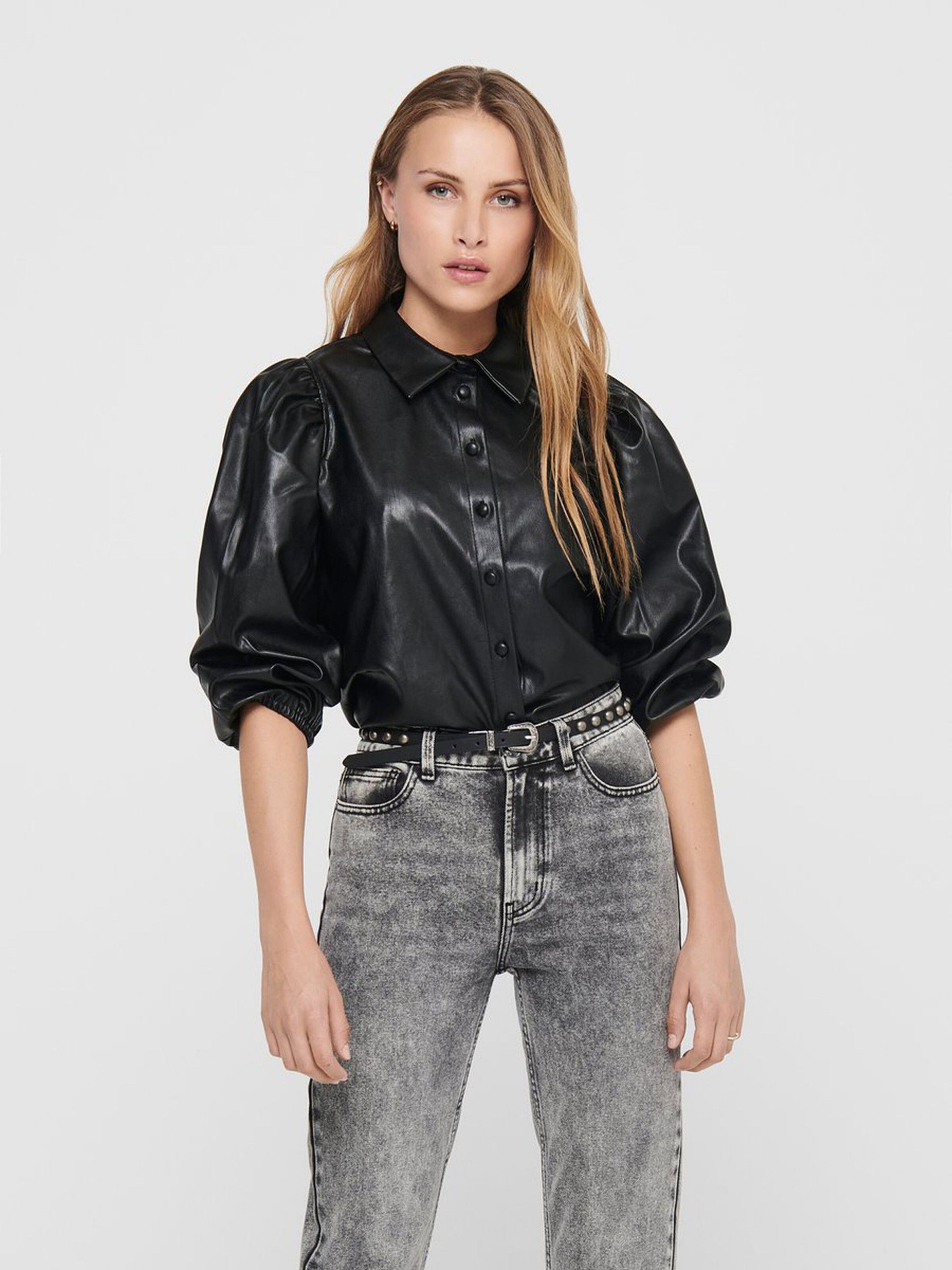 Blusa Mulher JIL-RONYA PUFF FAUX LEATHER ONLY