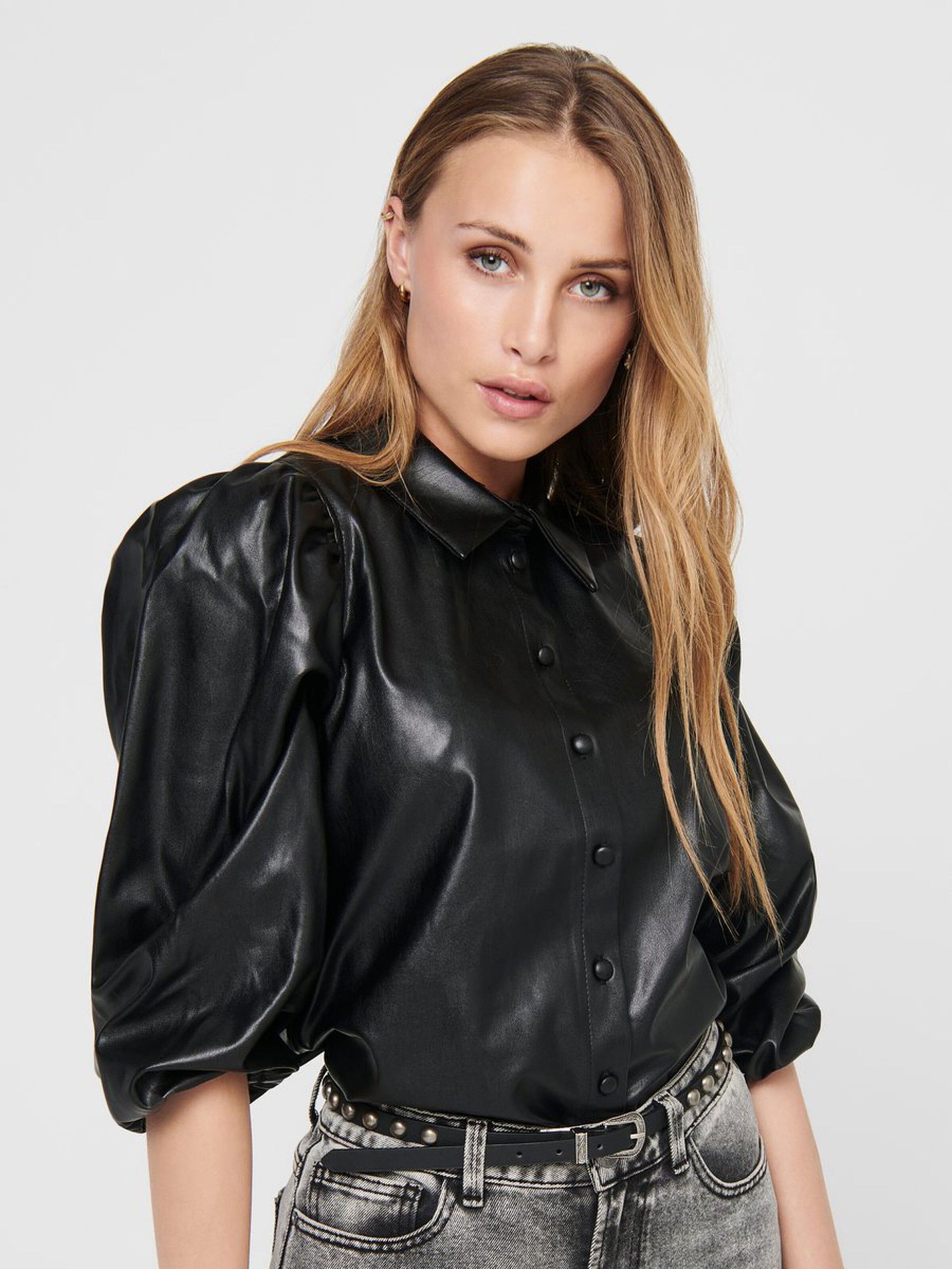 Blusa Mulher JIL-RONYA PUFF FAUX LEATHER ONLY