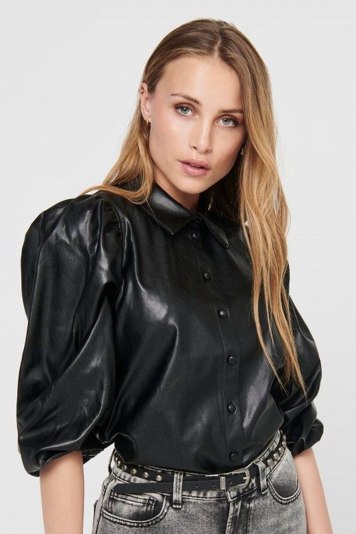 Blusa Mulher JIL-RONYA PUFF FAUX LEATHER ONLY