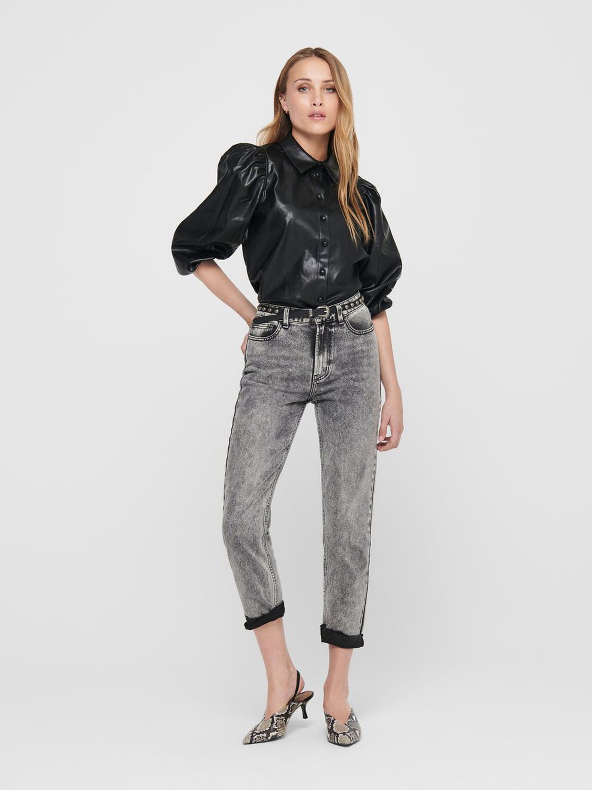 Blusa Mulher JIL-RONYA PUFF FAUX LEATHER ONLY