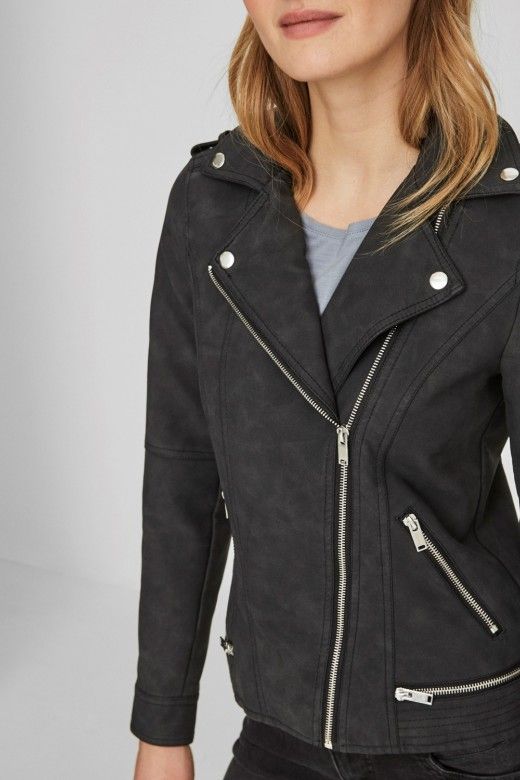 CASACO MULHER WORLD FAUX LEATHER CURTO PMU-M VERO MODA CASACO MULHER WORLD FAUX LEATHER CURTO PMU-M VERO MODA
