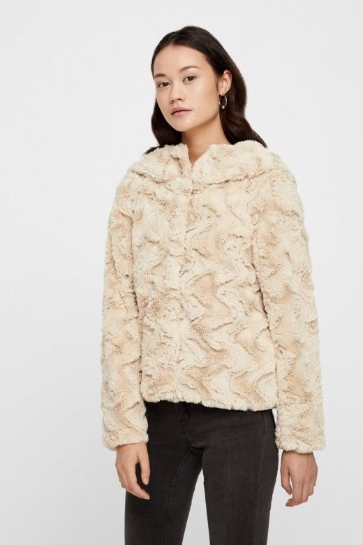 Casaco Mulher Curto HODDY Pelo VERO MODA Casaco Mulher Curto HODDY Pelo VERO MODA
