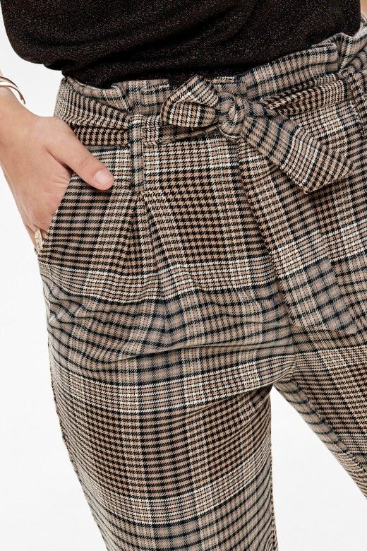 Calça Mulher LENA HW Paperbag Check ONLY Calça Mulher LENA HW Paperbag Check ONLY