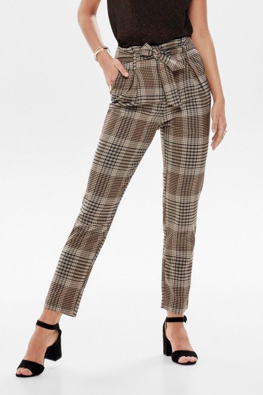 Calça Mulher LENA HW Paperbag Check ONLY Calça Mulher LENA HW Paperbag Check ONLY