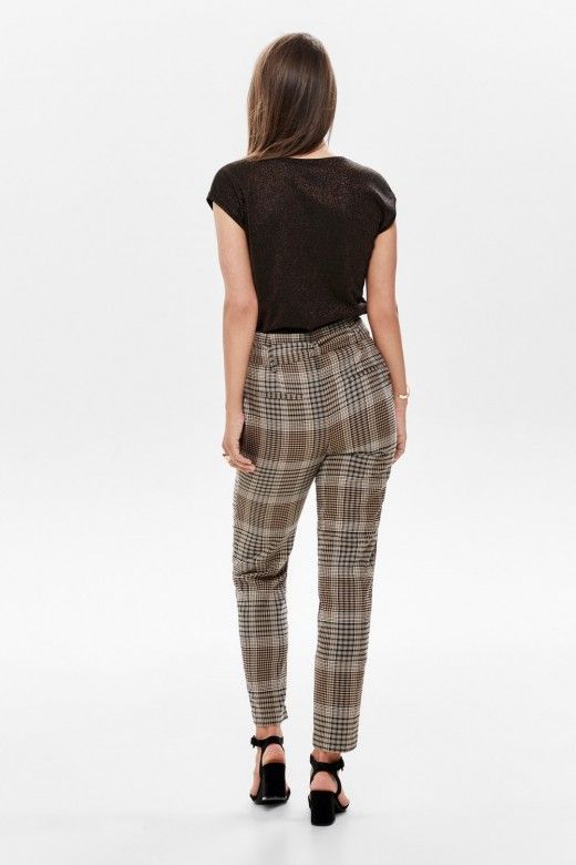 Calça Mulher LENA HW Paperbag Check ONLY Calça Mulher LENA HW Paperbag Check ONLY