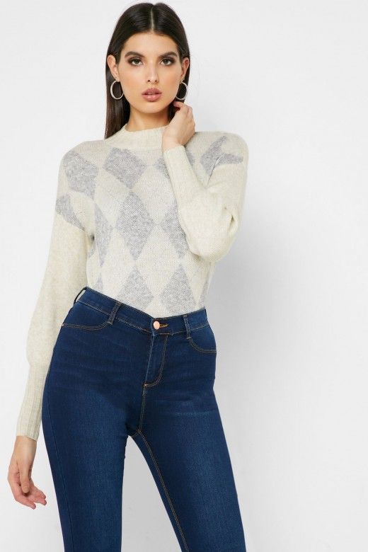 Camisola Mulher BERIL Gola Check ONLY Camisola Mulher BERIL Gola Check ONLY