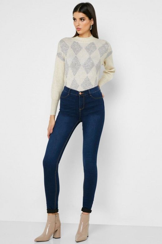 Camisola Mulher BERIL Gola Check ONLY Camisola Mulher BERIL Gola Check ONLY