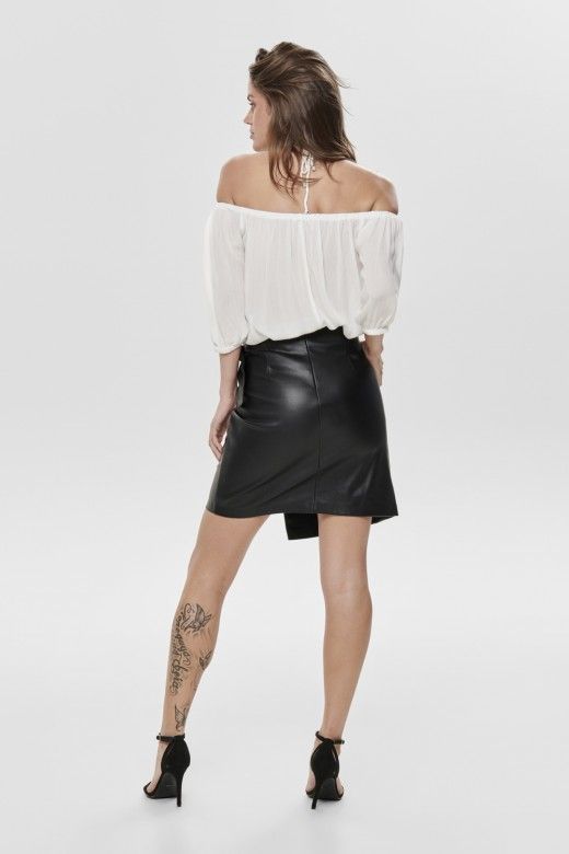 Saia Mulher EVE Faux Leather Pencil ONLY Saia Mulher EVE Faux Leather Pencil ONLY