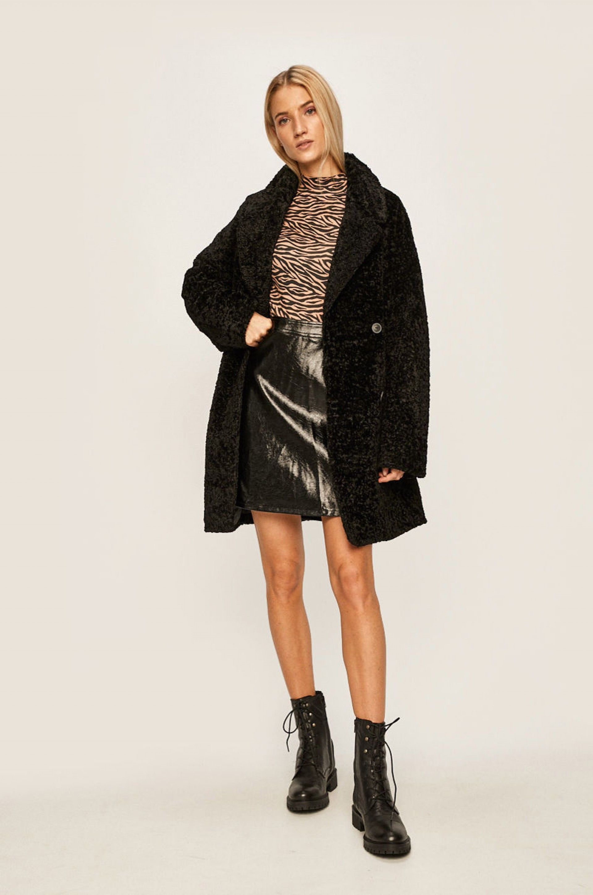 Saia Mulher BELLA GLAZED FauxLeather ONLY