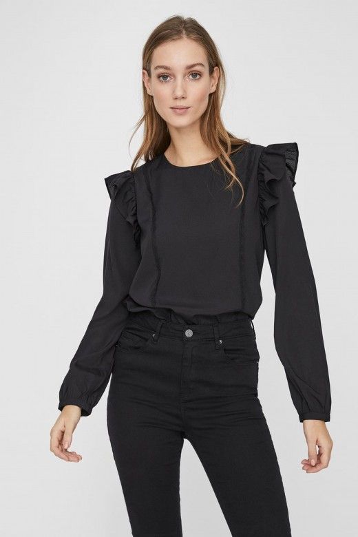 Top Mulher INEZ LS FRIL VERO MODA Top Mulher INEZ LS FRIL VERO MODA