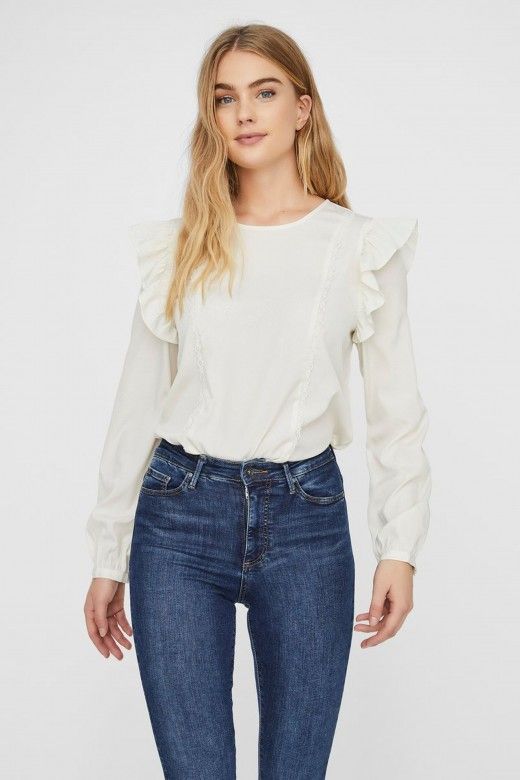 Top Mulher INEZ LS FRIL VERO MODA Top Mulher INEZ LS FRIL VERO MODA