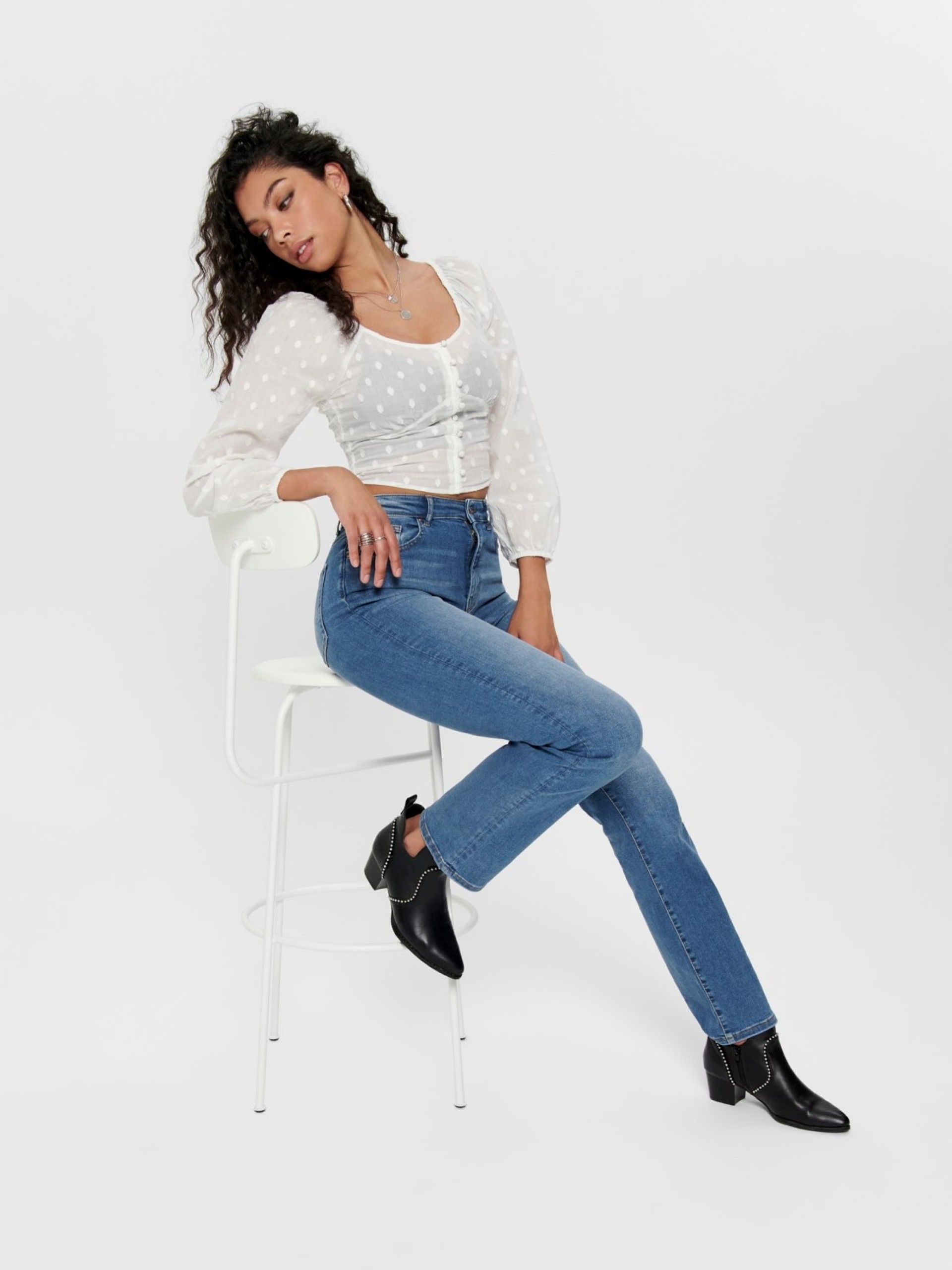 Calça Mulher Jeans NAHLA WH STRAIGHT ONLY