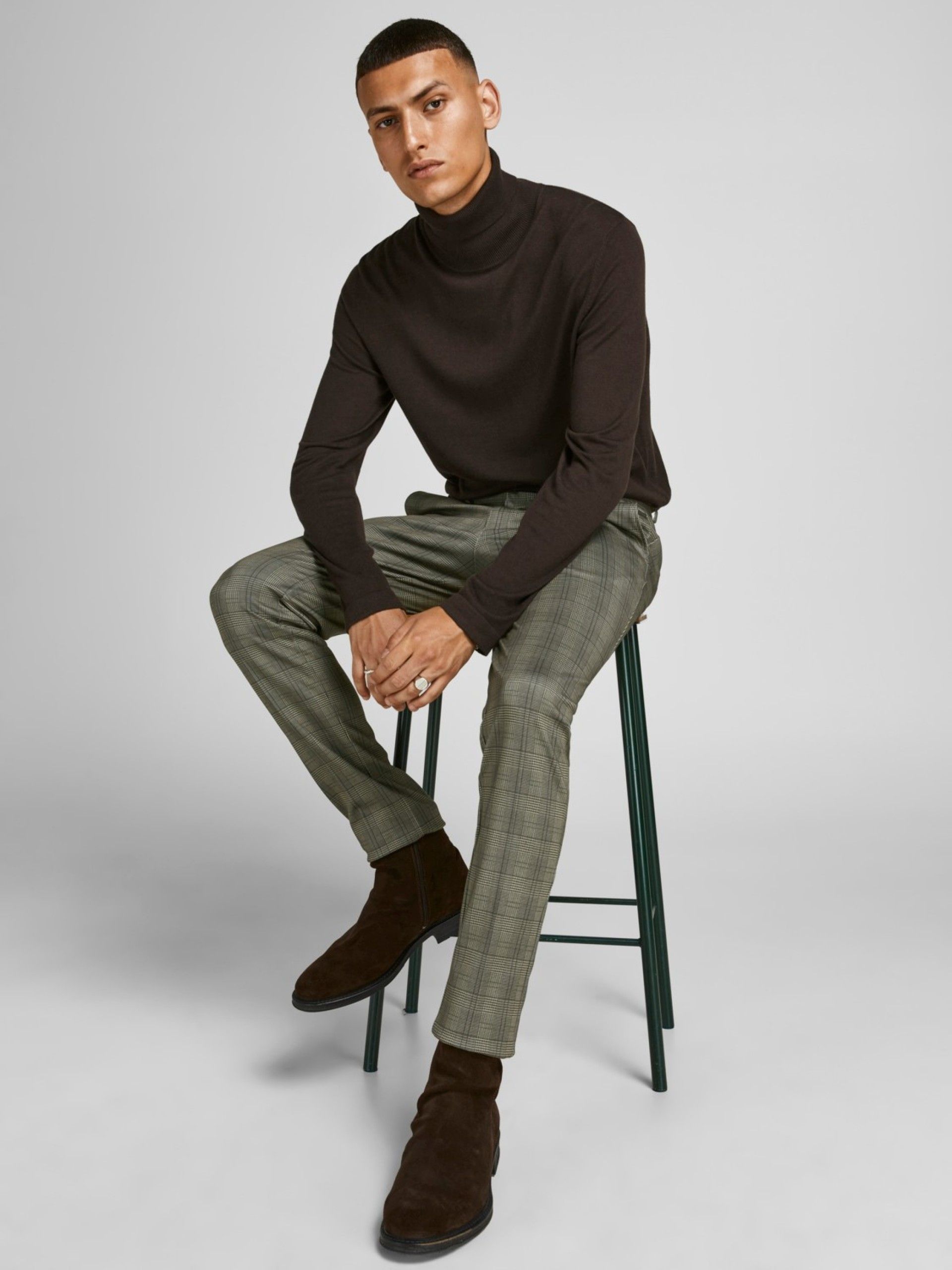 CALÇA HOMEM CHINO MARCO XADREZ JACK JONES