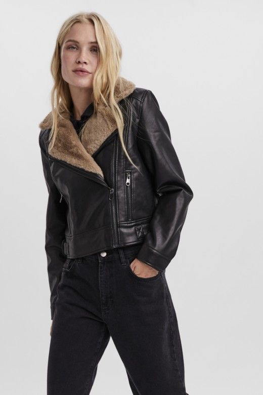 Casaco Mulher Ecopele com pelo interior Vero Moda Casaco Mulher Ecopele com pelo interior Vero Moda