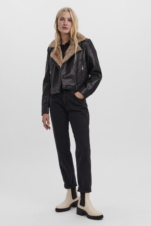 Casaco Mulher Ecopele com pelo interior Vero Moda Casaco Mulher Ecopele com pelo interior Vero Moda