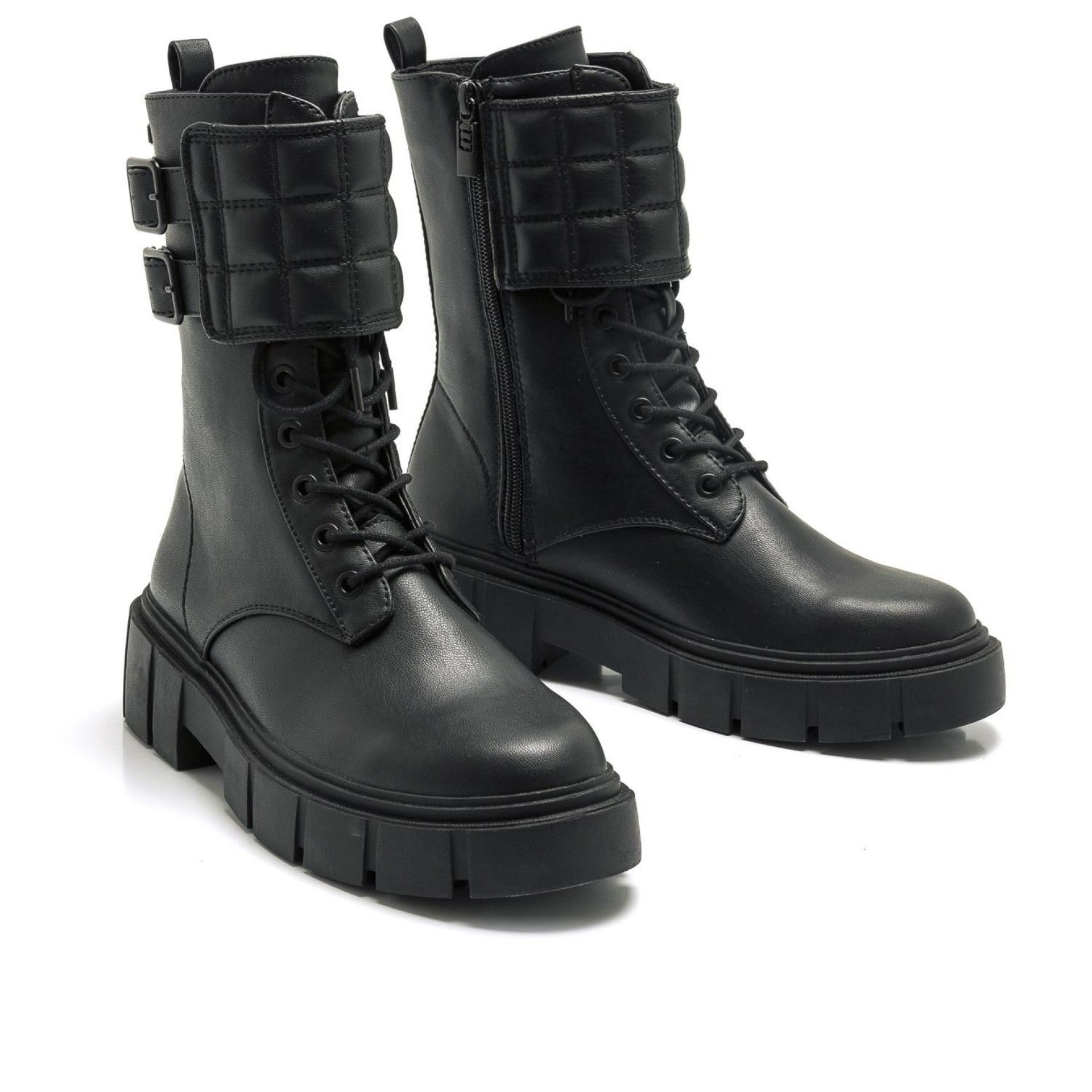 BOTA MULHER PRETA ESTILO MILITAR MTNG
