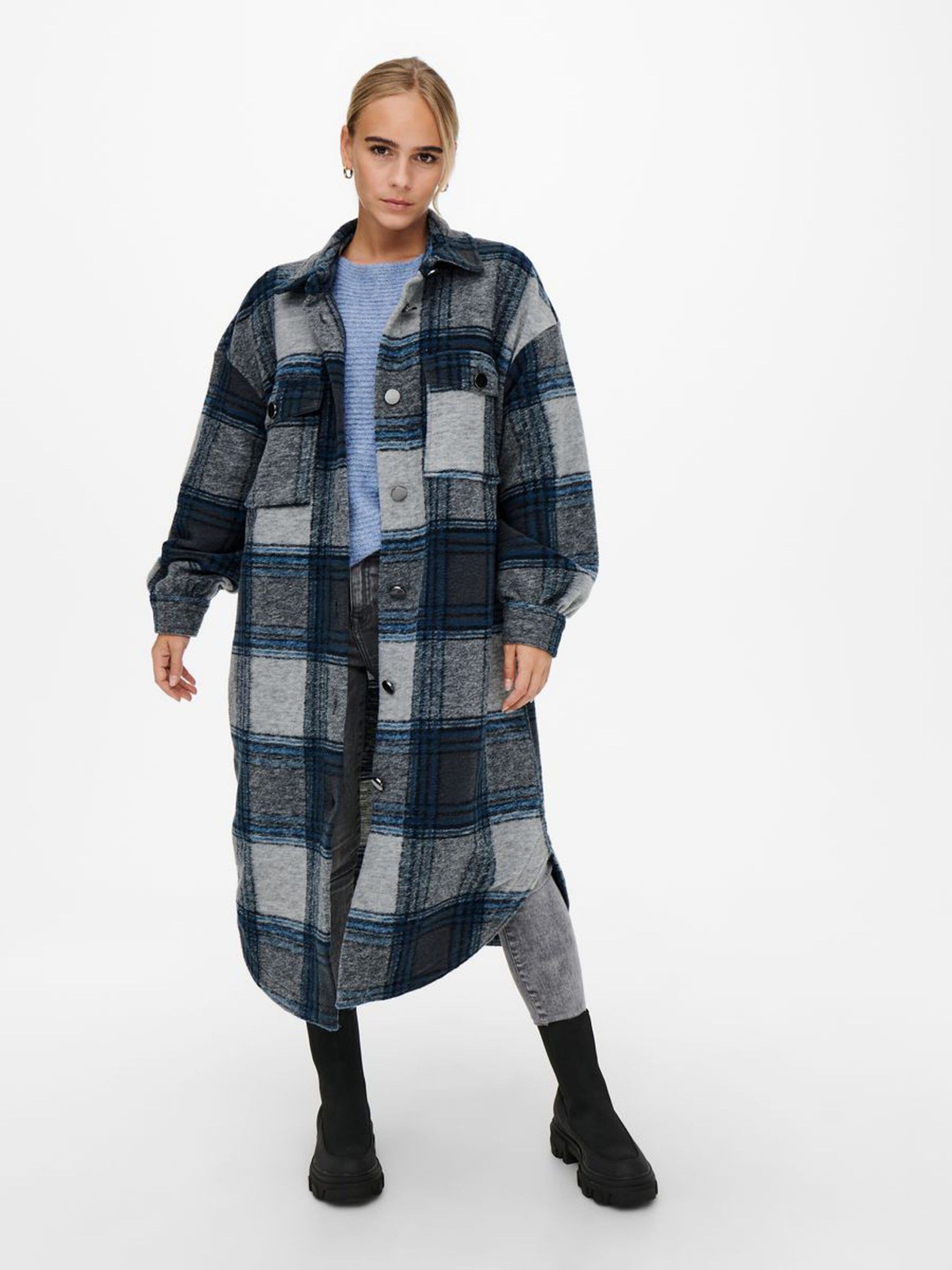 CASACO MULHER CHECK ANDREA X-LONG ONLY