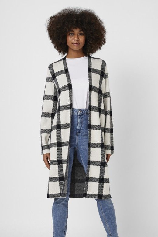 CASACO MALHA SABA XADREZ VERO MODA CASACO MALHA SABA XADREZ VERO MODA