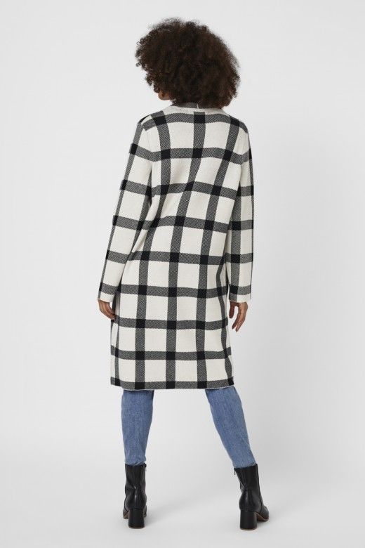 CASACO MALHA SABA XADREZ VERO MODA CASACO MALHA SABA XADREZ VERO MODA